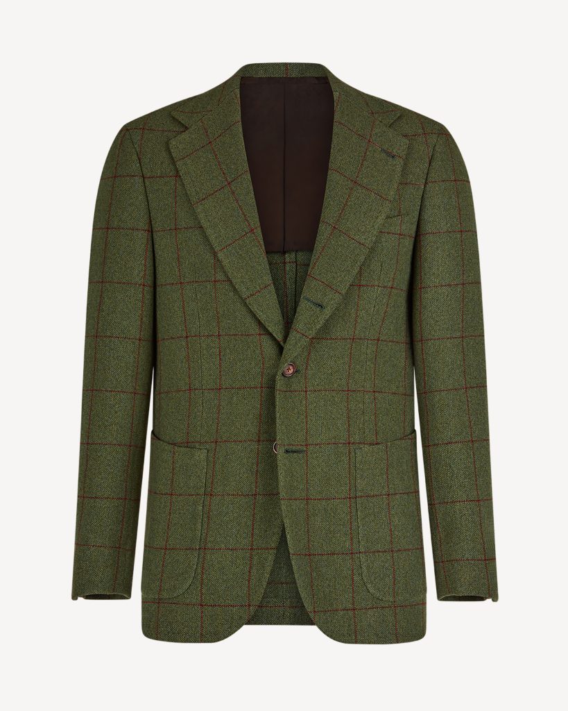 Sartorial Half-lined Limited Sports Club Blazer - Green Tweed Check