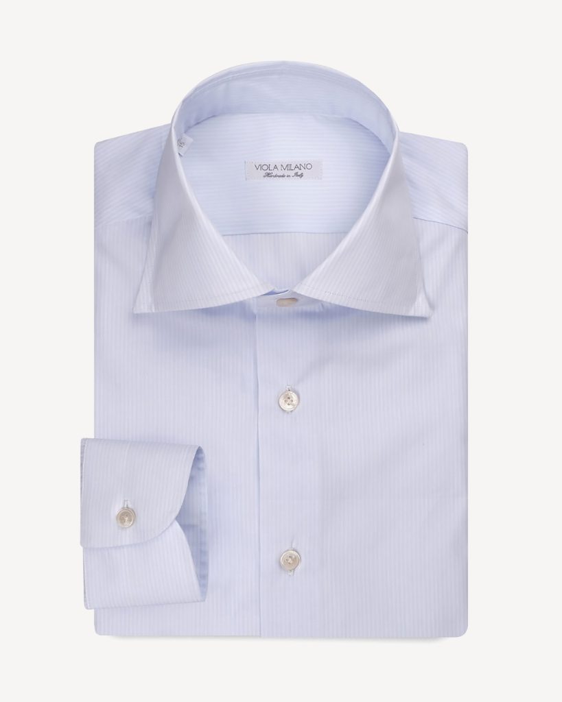 Classic STRIPE CUTAWAY-COLLAR SHIRT – Navy