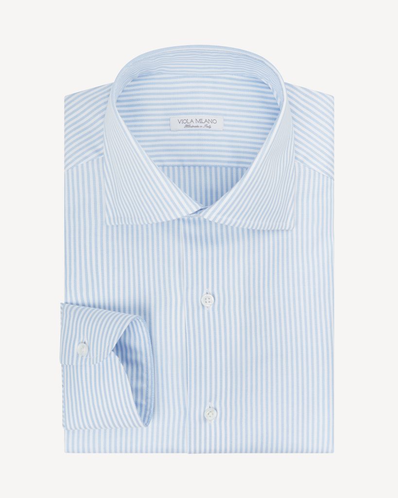 Classic Stripe Cut-away Collar Dress Shirt - Light Blue Oxford