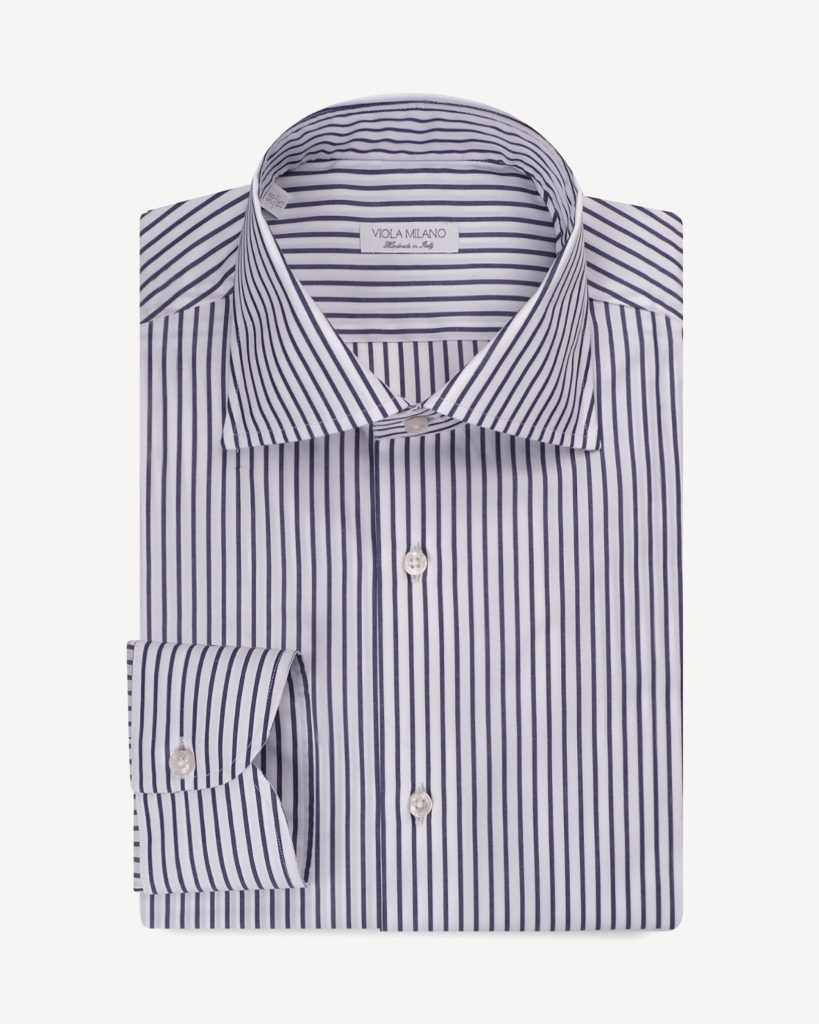 Classic Stripe Cut-away Collar Dress Shirt - Midnight/Bianco ll
