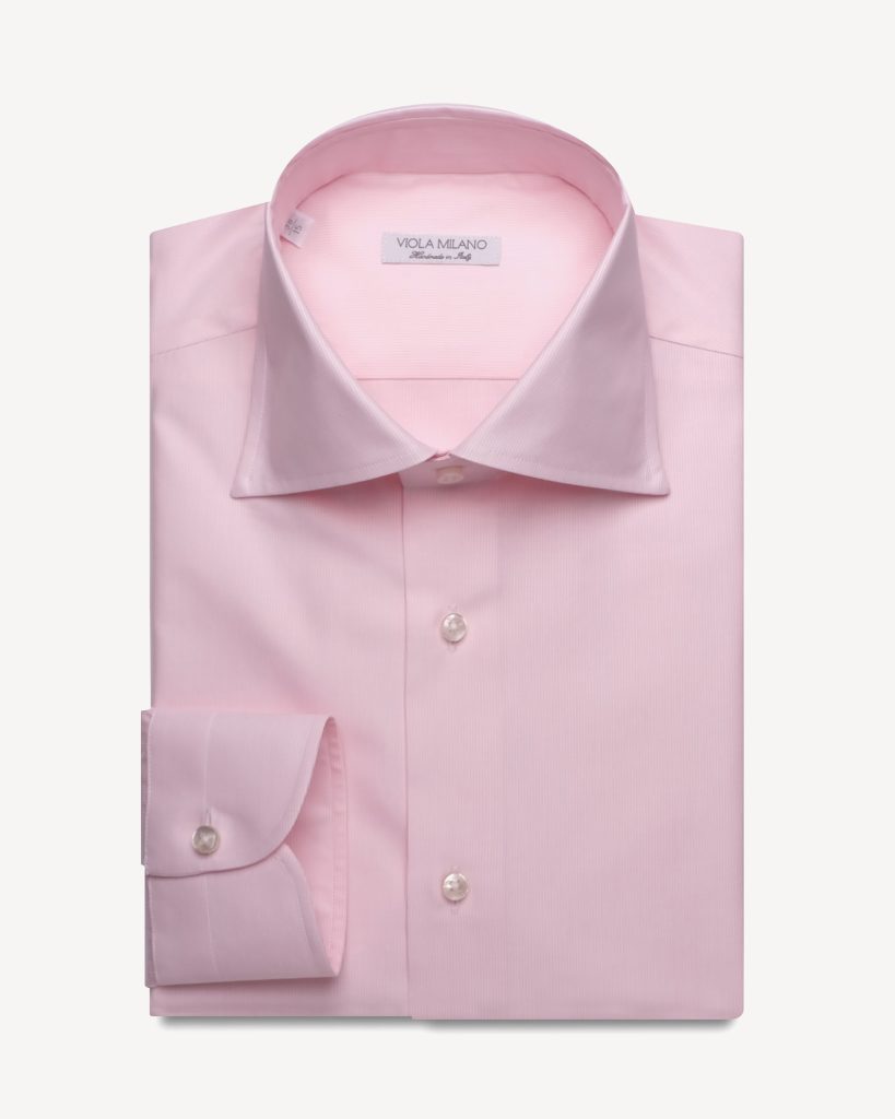 MICRO STRIPE COLLAR CUTAWAY-COLLAR SHIRT – PINK/WHITE