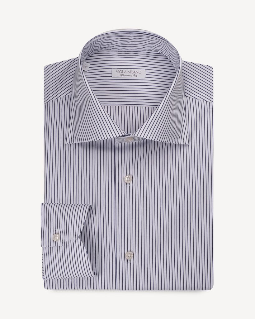 Classic Stripe Cut-away Collar Dress Shirt - Midnight/Bianco