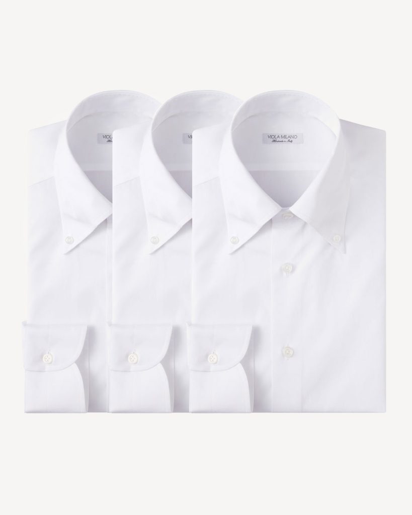 3 Classic Solid Package Button-Down Collar Shirt - White