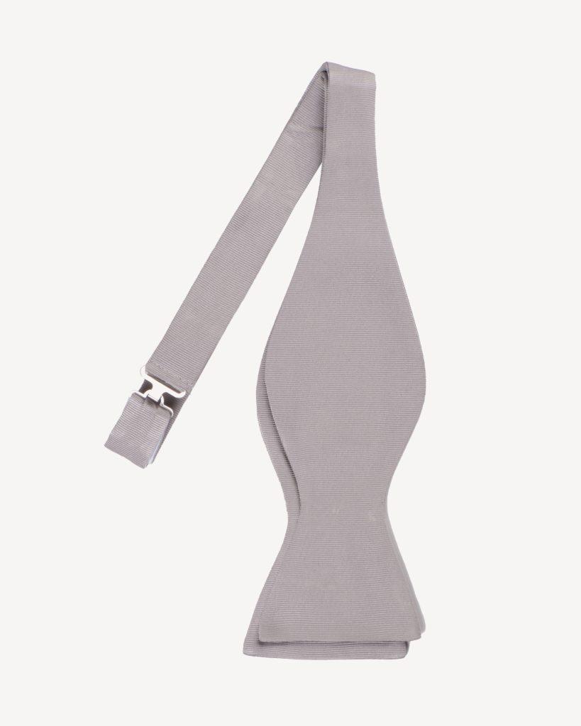 Silver Self-tie Grosgrain Bow-tie