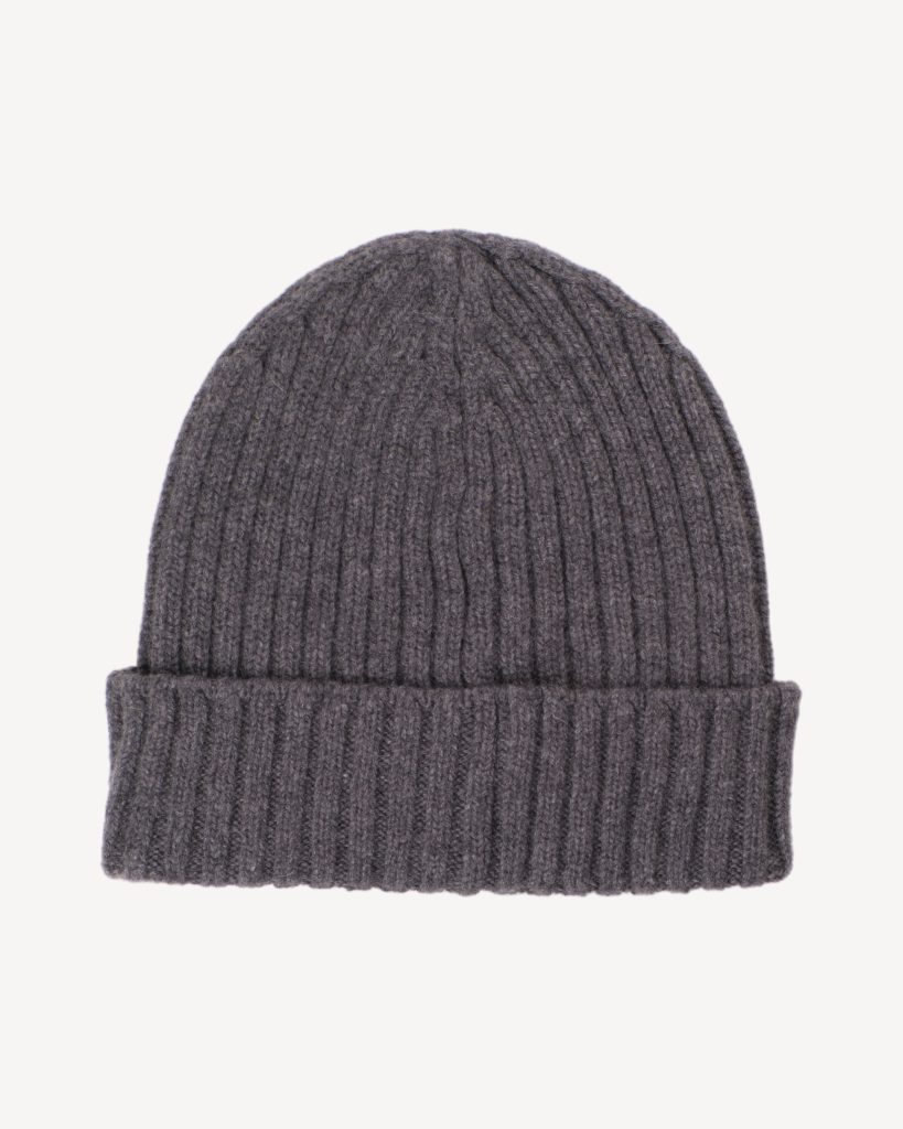 Solid 100% Cashmere Beanie - Grigio