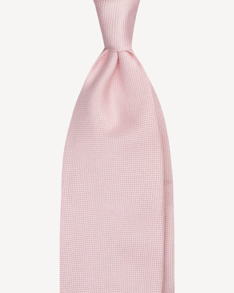 Solid Artisan woven handrolled silk tie – Pink
