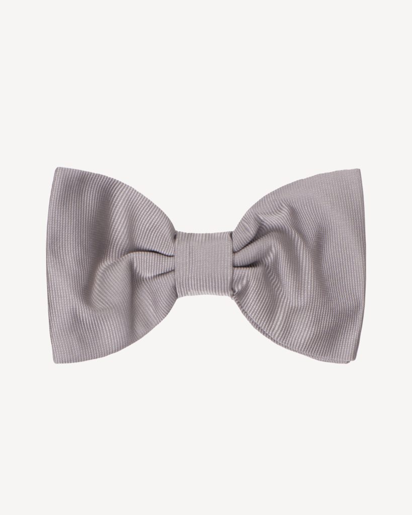 Silver Ready-tie Grosgrain Bow-tie