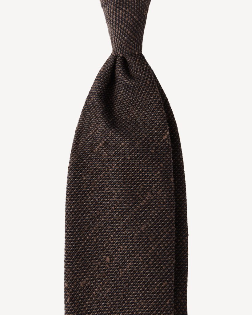 Solid Woven Grenadine/Shantung Tie - Brown