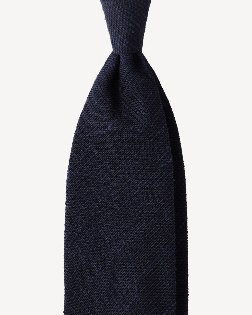Solid Woven Grenadine/Shantung Tie - Navy