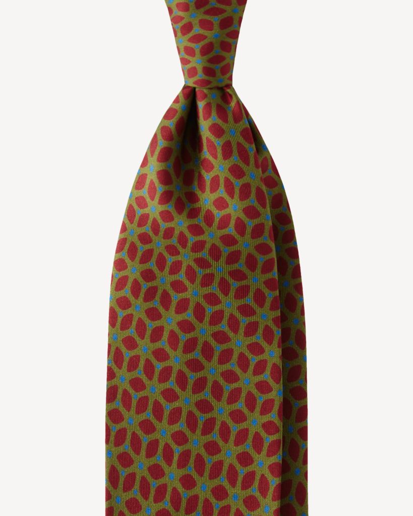 Spring Floral Selftipped Italian Silk Tie - Forest Mix