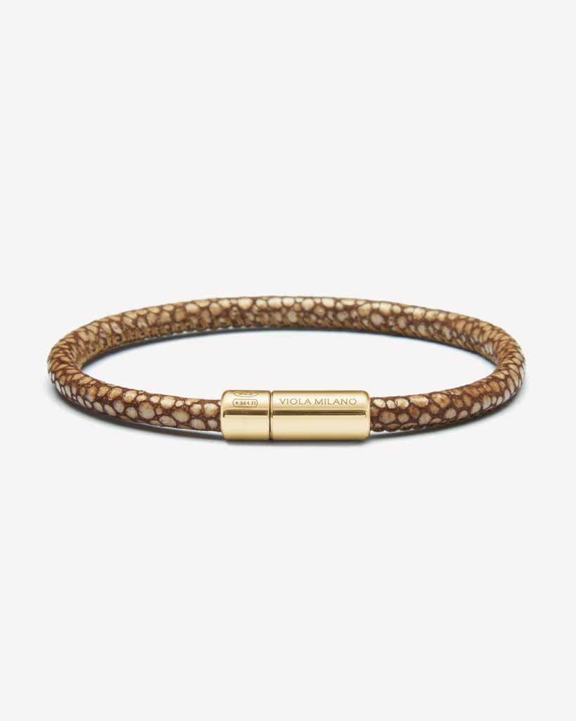 Stingray Genuine Italian Leather Bracelet - Coffee