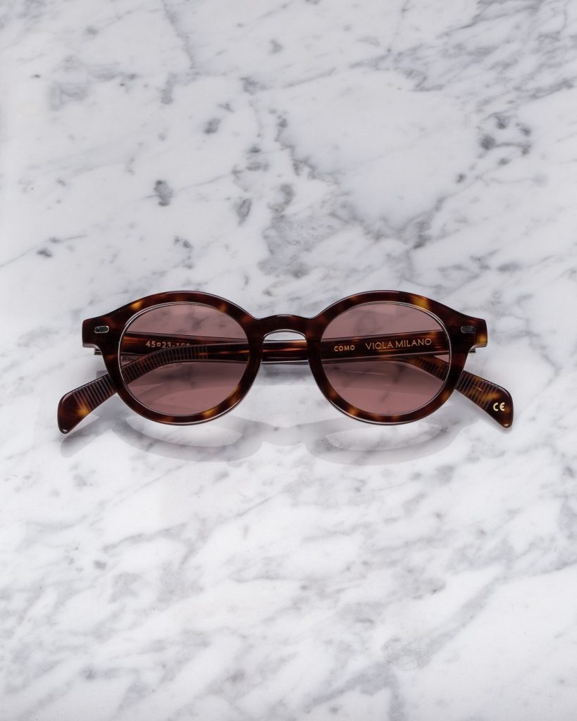 The Como Sunglasses - Marrone Turtle with Blood Sky Lens