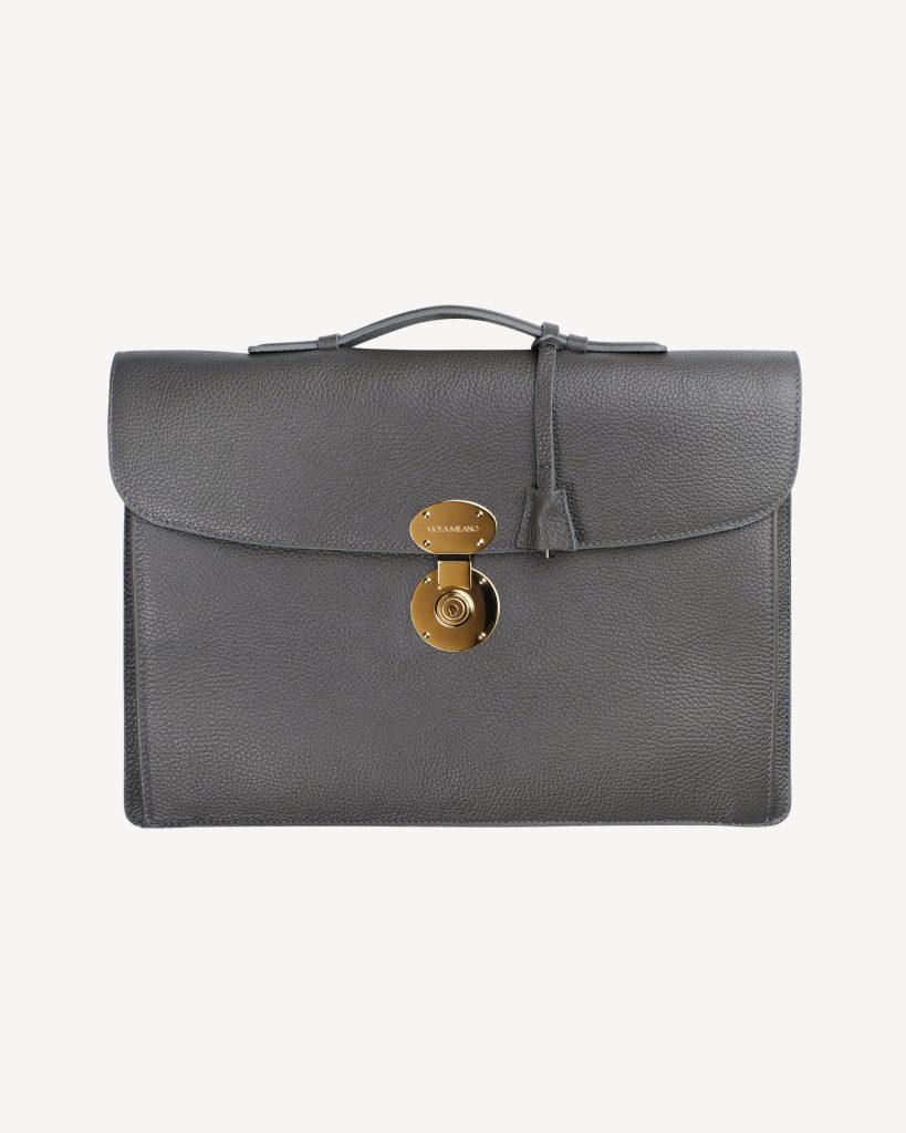 The Light City Gold Lock Briefcase - Grey