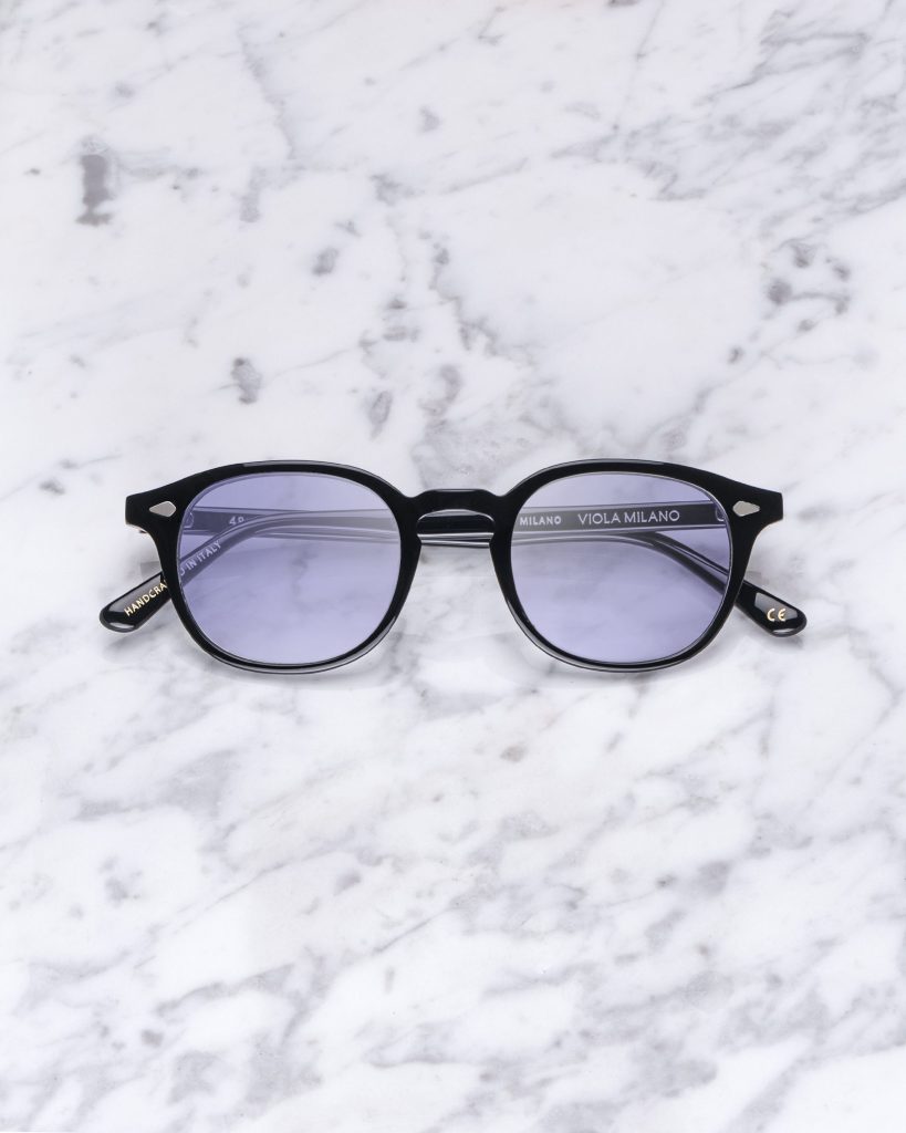The Milano Sunglasses - Black With Purple Lens