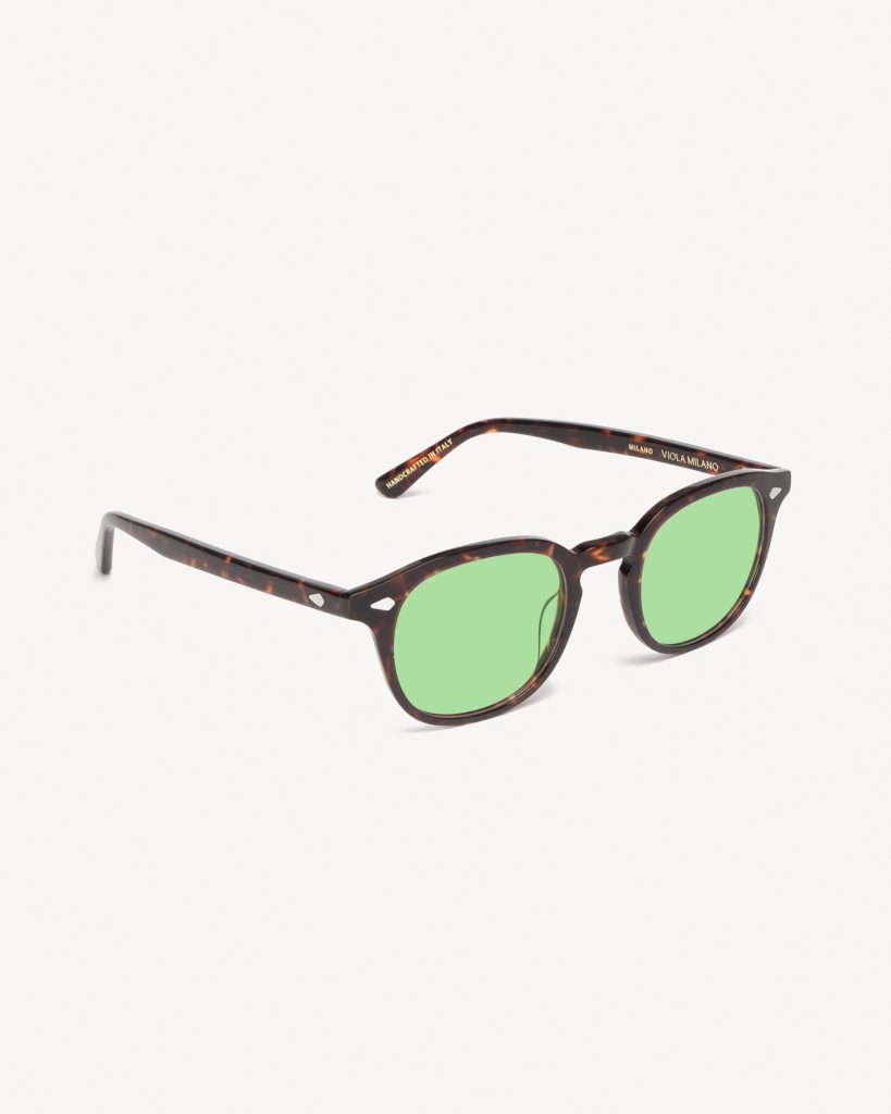 The Milano Sunglasses - Brown with Light Green lens