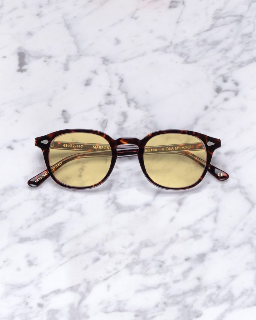 The Milano Sunglasses - Brown with Mustard lens