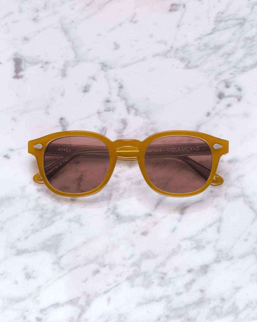 The Positano Sunglasses - Honey With A Blood Sky Lens