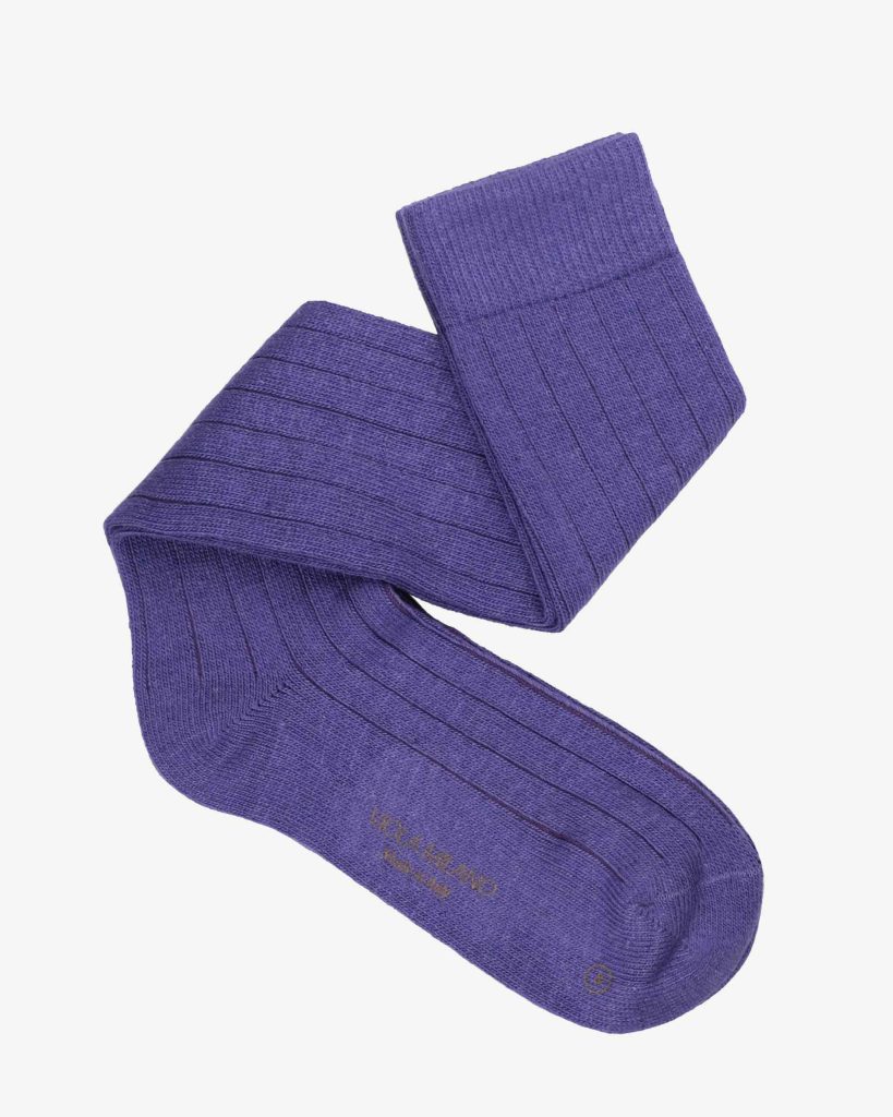 Solid 100% Cashmere Over-The-Calf Socks – Purple