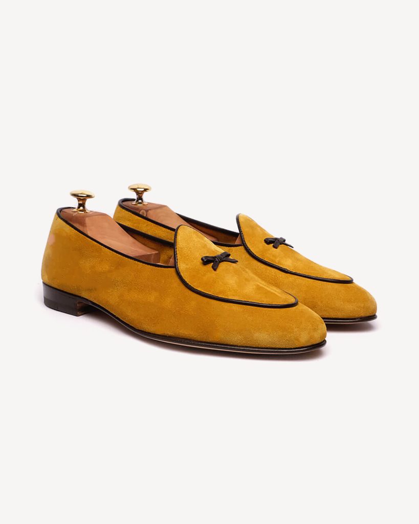 Unlined Belgian Suede Loafer - Citrus