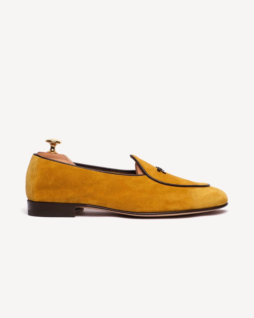 Unlined Belgian Suede Loafer - Citrus
