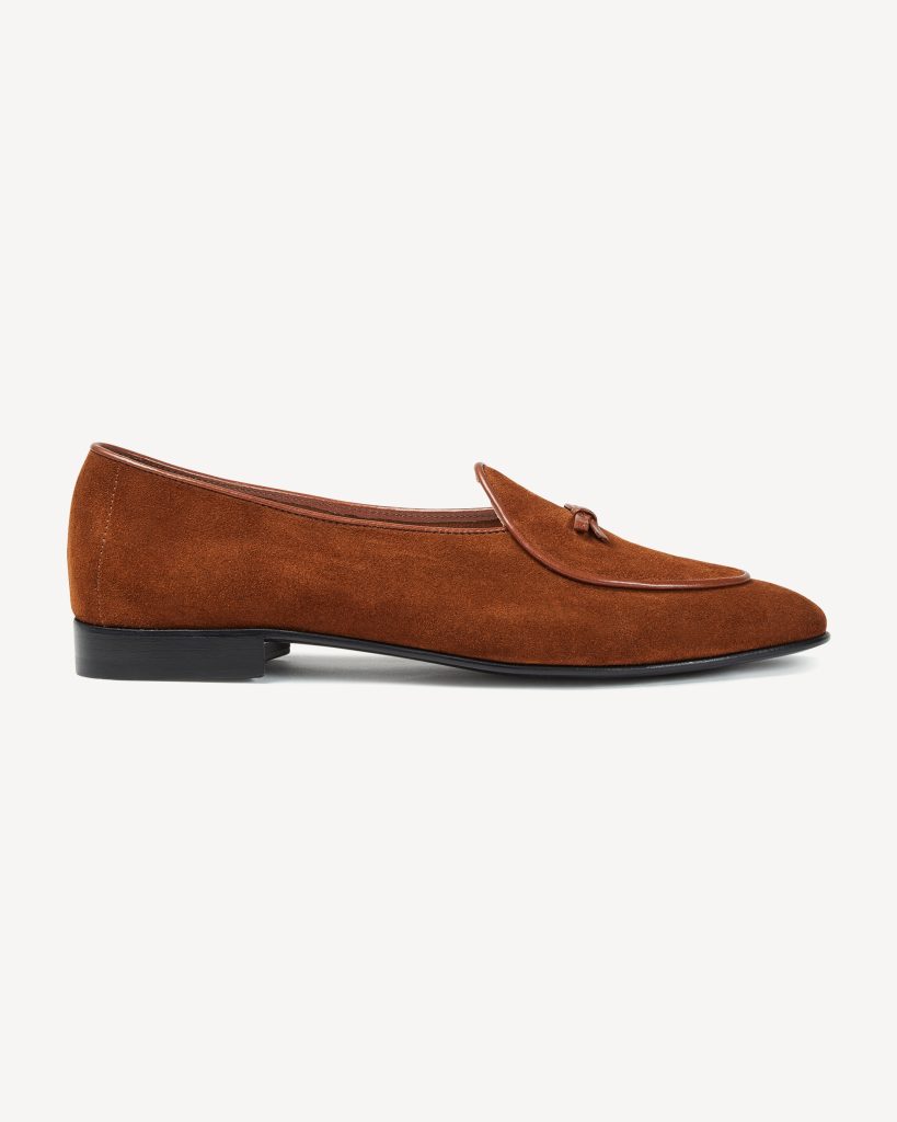 Unlined Belgian Suede Loafer - Polo Brown