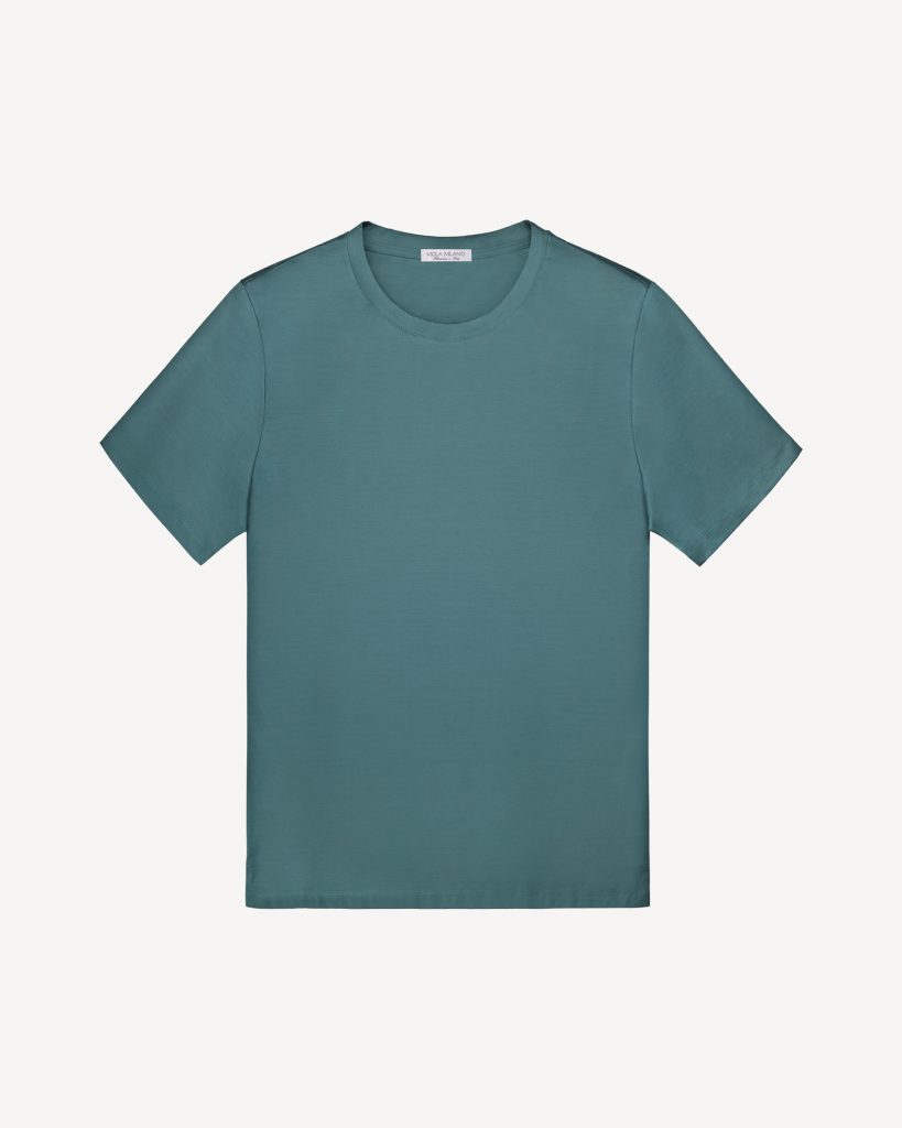 Solid Short Sleeve Cotton Stretch T-Shirt - Cobalt Green