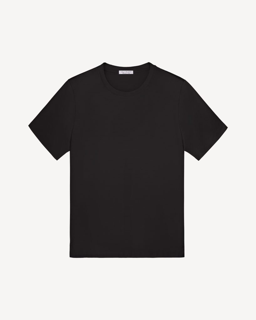 Solid Short Sleeve Cotton Stretch T-Shirt - Black