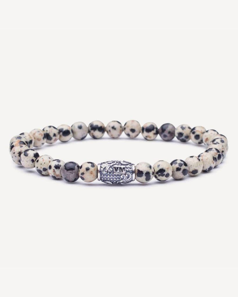 NATURAL 6 MM GEMSTONE BRACELET – WHITE JAGUAR