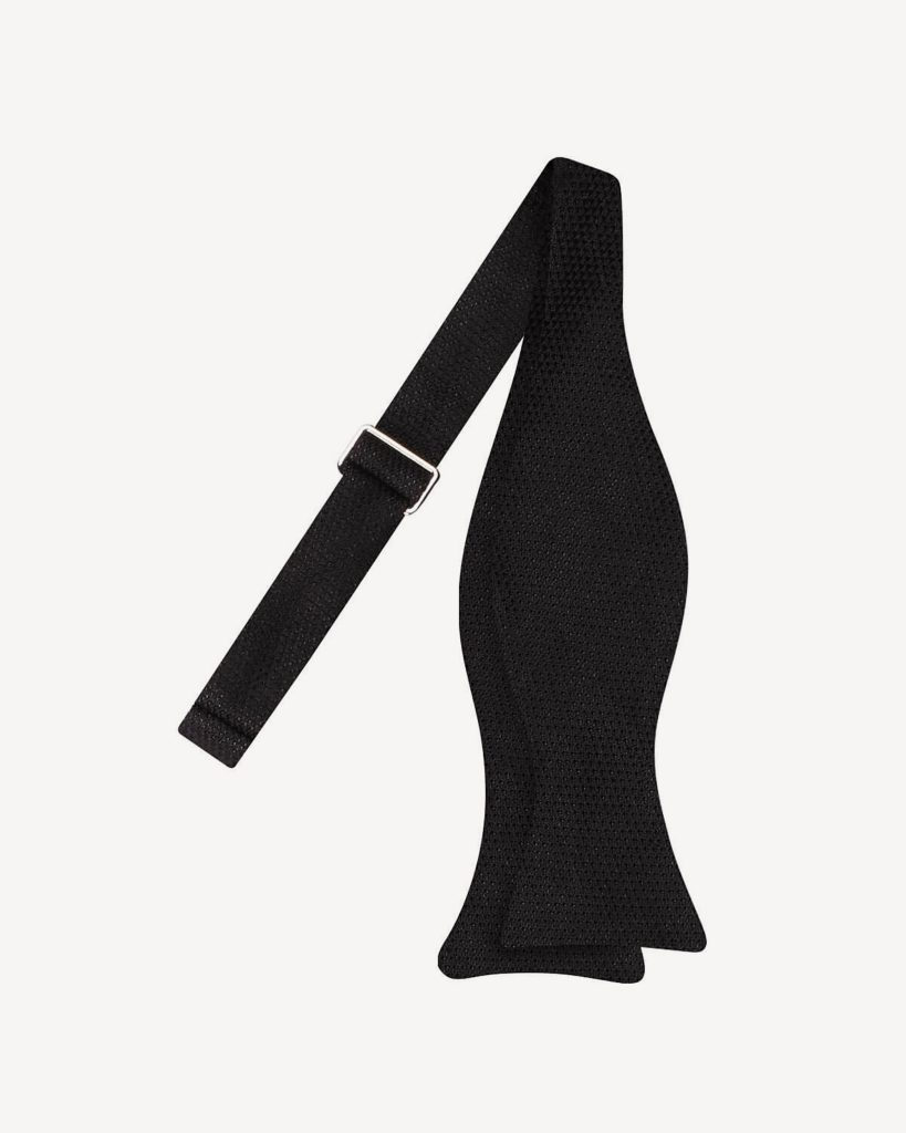 Woven Grenadine Garza Fina Bow Tie - Black