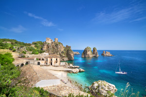 The blue sea of Sicily